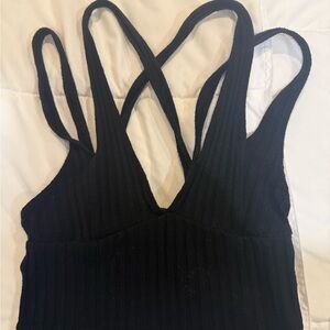 Only Hearts Black Ribbed Crop Top